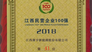 展宇新能再次榮登“江西民營企業(yè)百強(qiáng)榜”